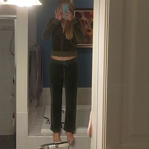 green juicy couture velour track suit